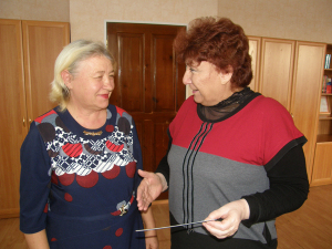 Г. А. Решетникова (слева) и Г. Н. Белицкая