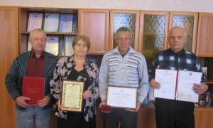 В. Н. Поломошнов, Н. И. Насибулина, В. Г. Поткин, А. И. Неверов (слева направо)